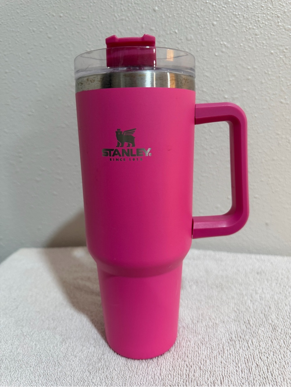 Stanley Pink Travel Mug with Handle - Insulated Cup